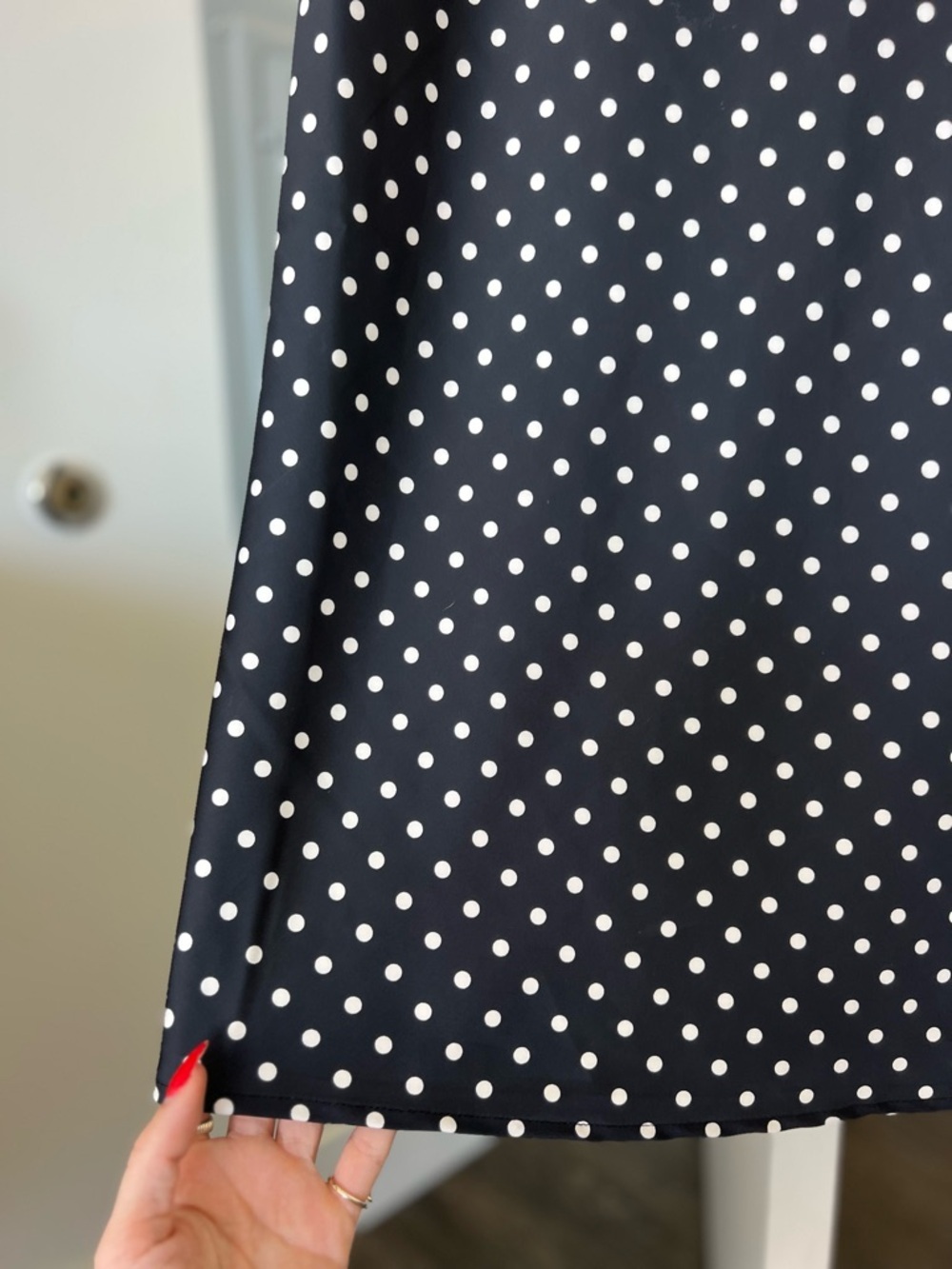 Camila Coelho Black & White Polka Dot Satin Midi Dress- Medium - Picture 2 of 6